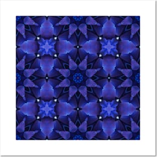 Royal Blue Hydrangea Pattern 3 Posters and Art